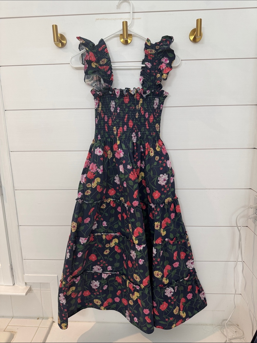 Hill House Home The Ellie Nap Dress - Navy Peony Bouquet size small